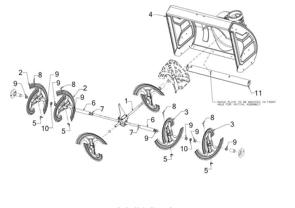 Auger Housing Diagram and Parts List for 3X34-INCHPRO (31AH8ESV710)(2017) Cub Cadet Snow Blower